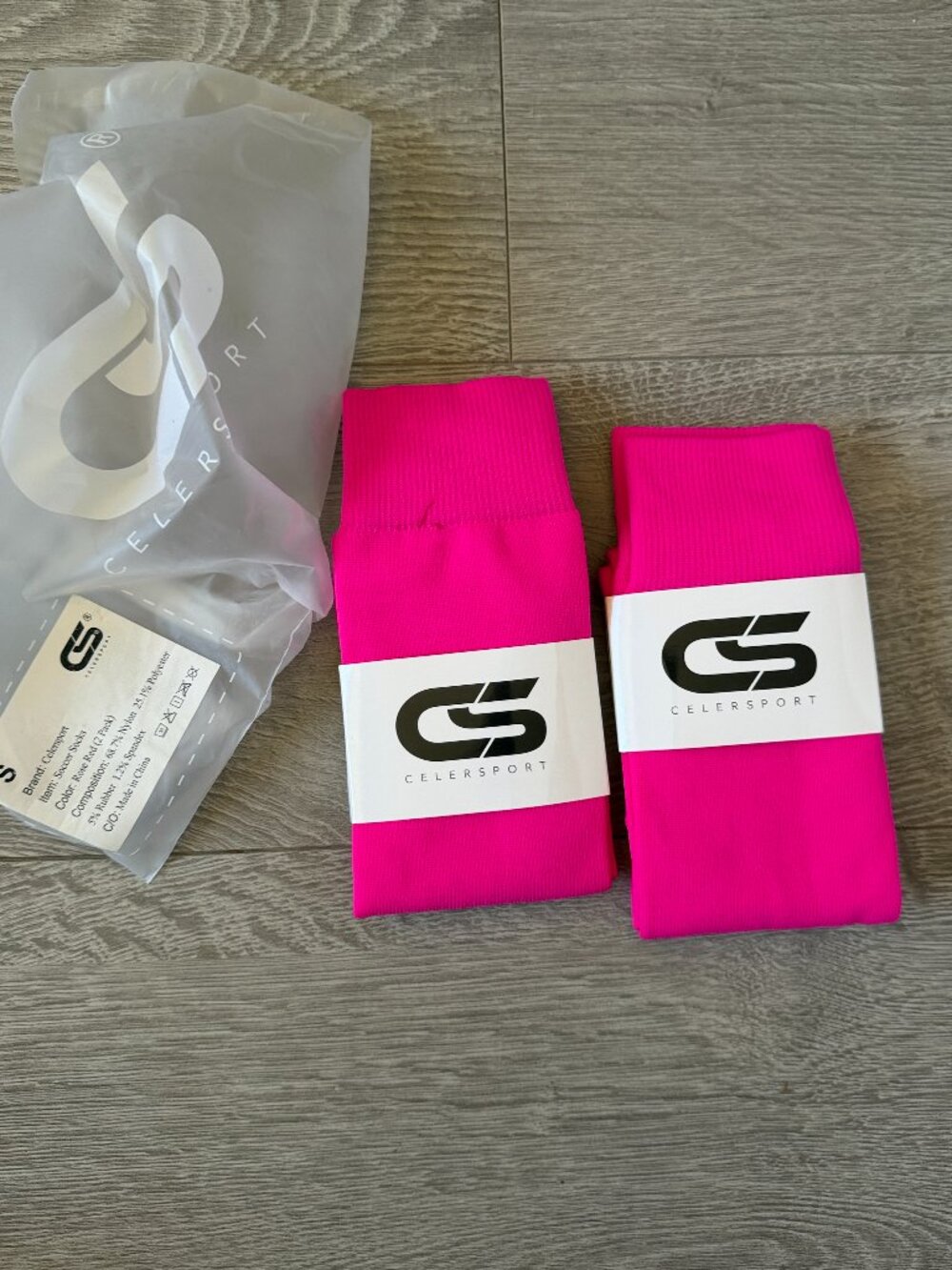 CelerSport 2-Pack Rose Pink Soccer Socks Size Small Knee High Athletic NEW